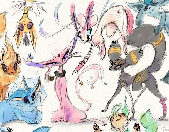 Dynamic eeveelution sketches