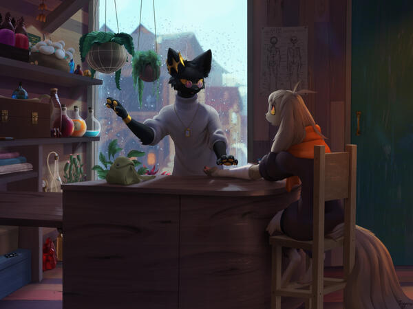 Post-fable themed comm. for opalloid.bsky.social
